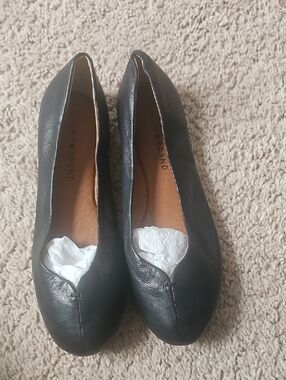 Lucky Brand Emmie Ballet Black Leather Slip-On Flats
